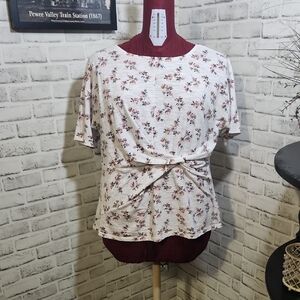 Liz Claiborne SZ XXL White Floral Top